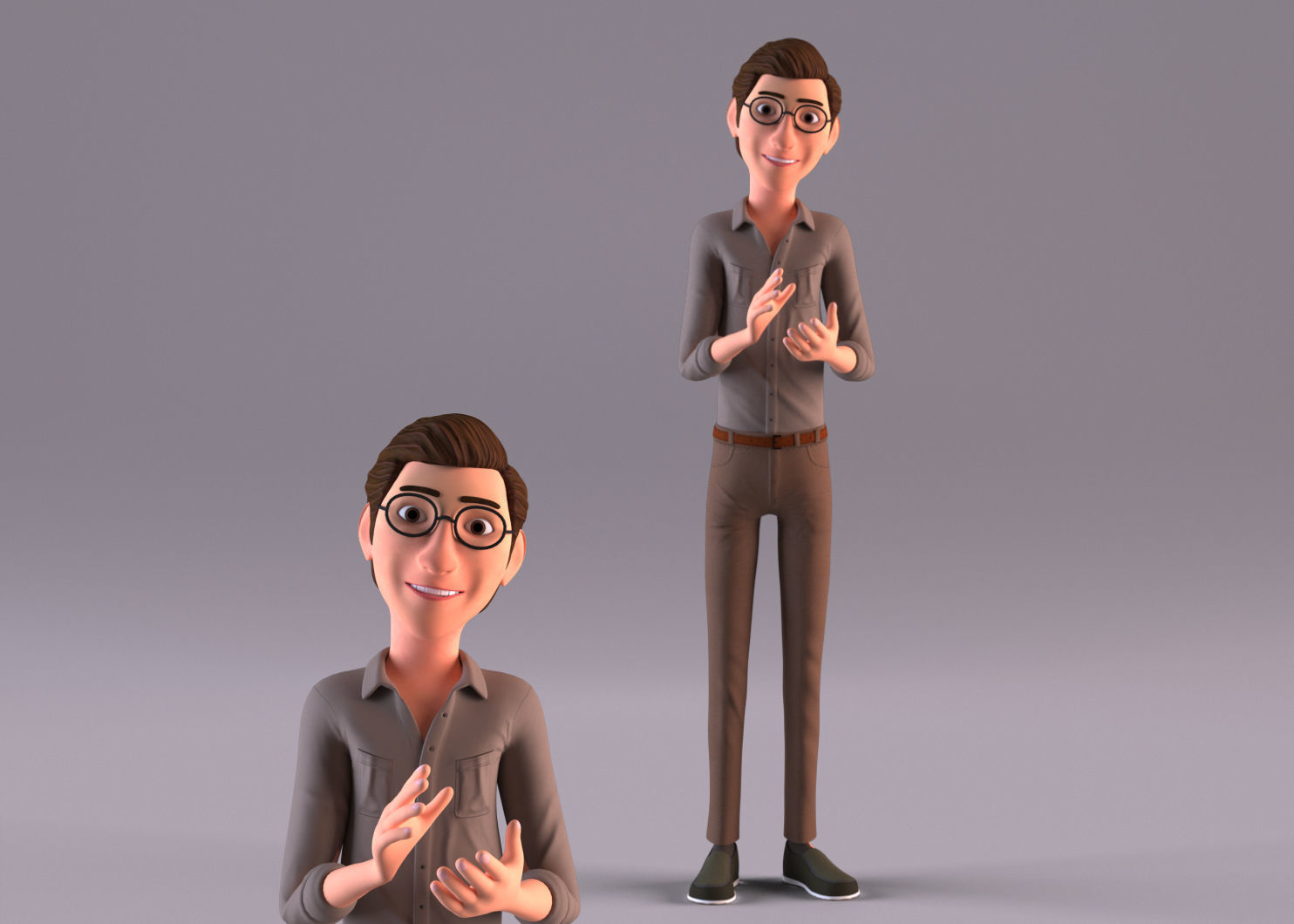 Young Man - Rigged Low-poly 3D model_11