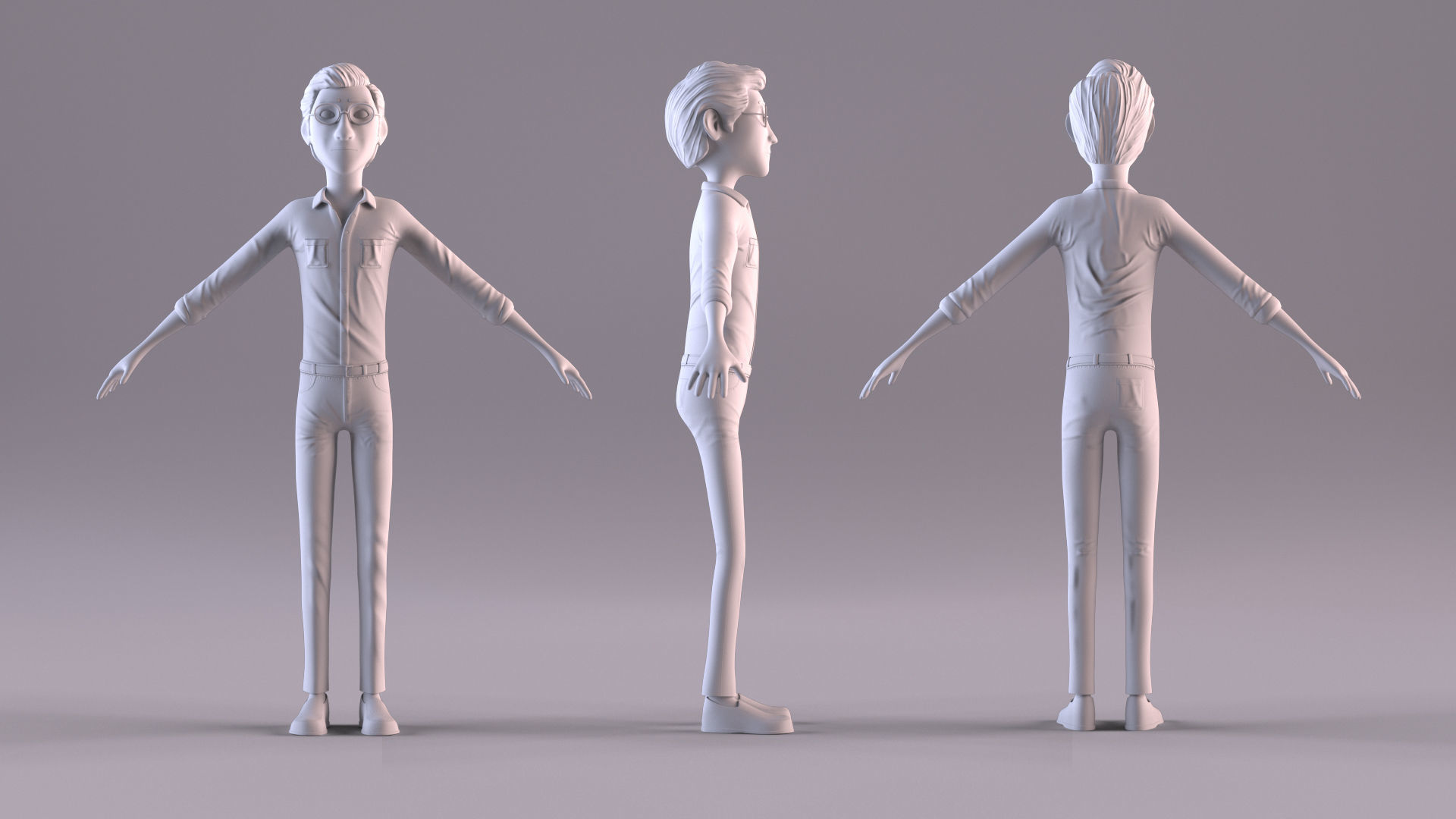 Young Man - Rigged Low-poly 3D model_10