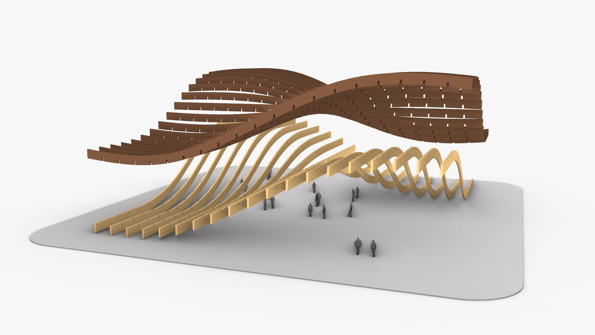 Waffle double Waves Structure 3D model_22