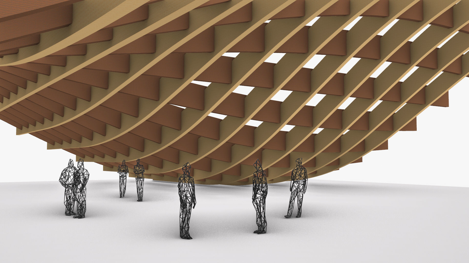 Waffle double Waves Structure 3D model_17