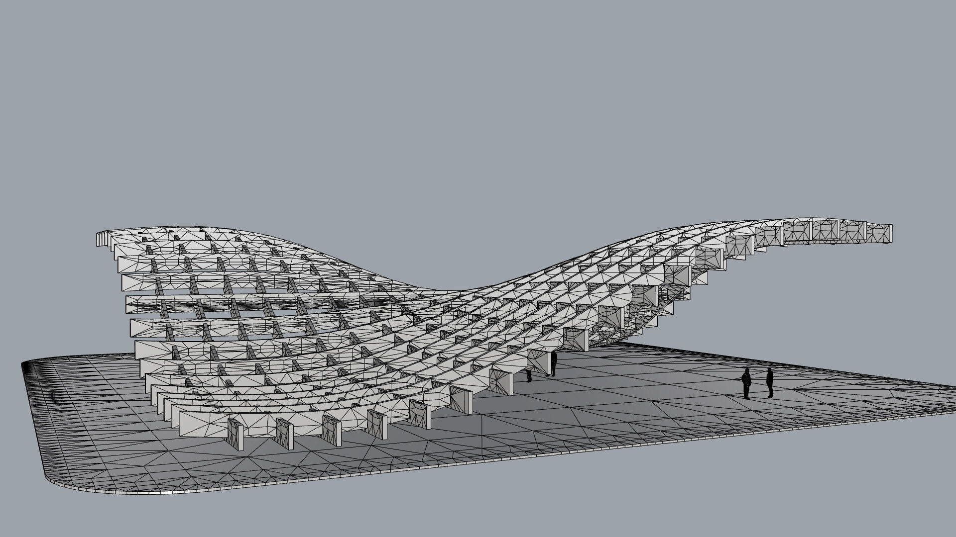 Waffle double Waves Structure 3D model_33