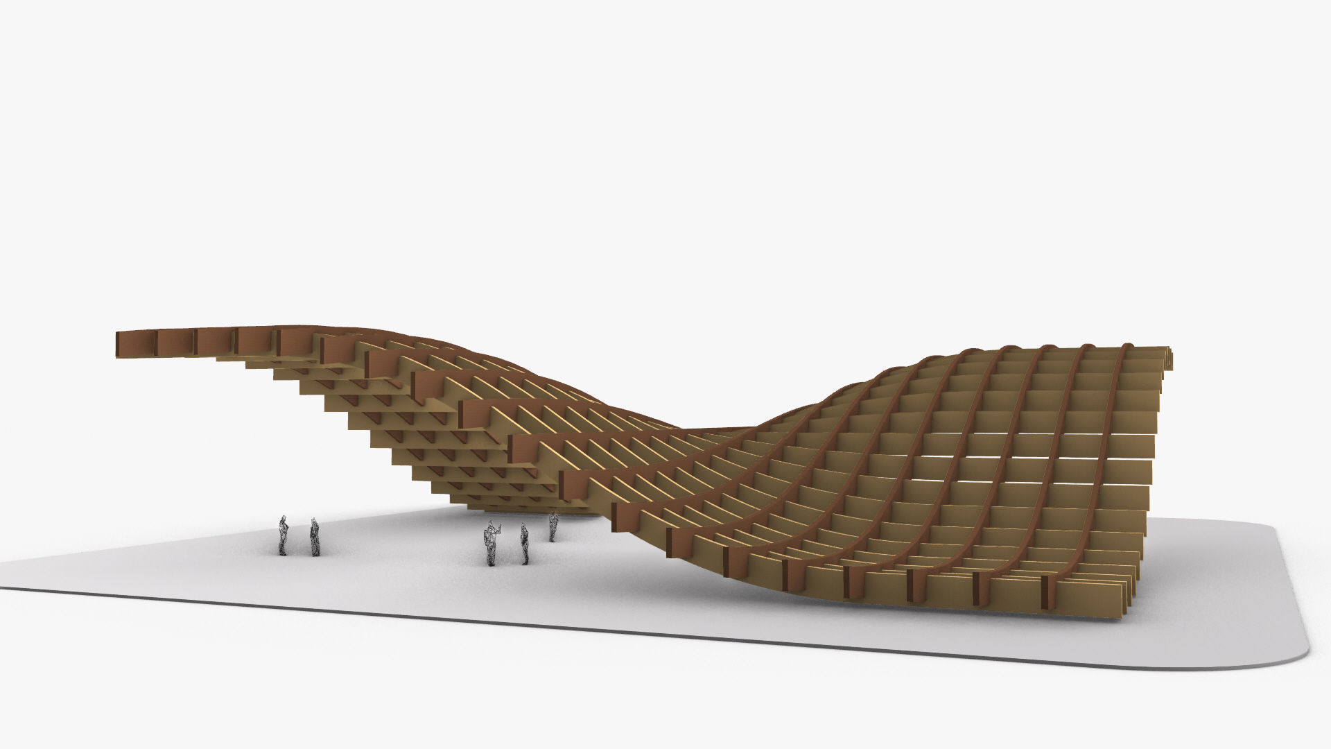 Waffle double Waves Structure 3D model_7