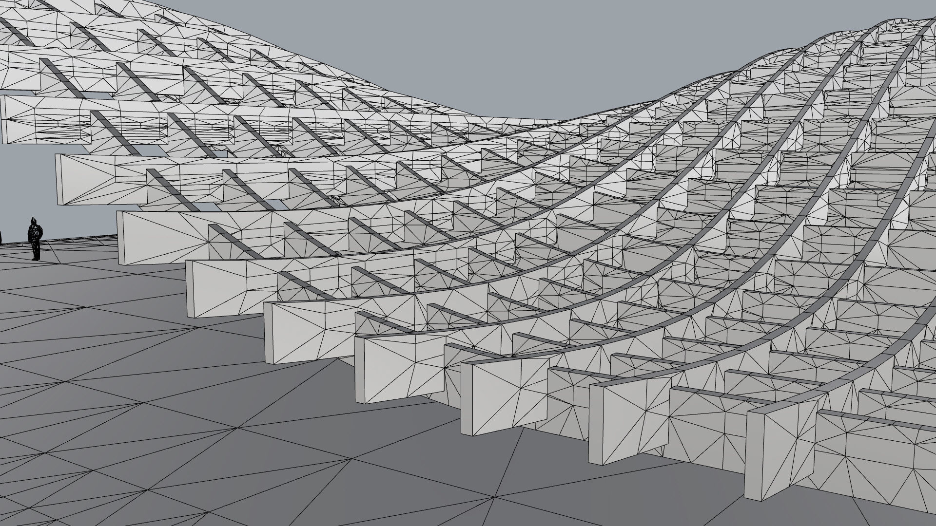 Waffle double Waves Structure 3D model_43