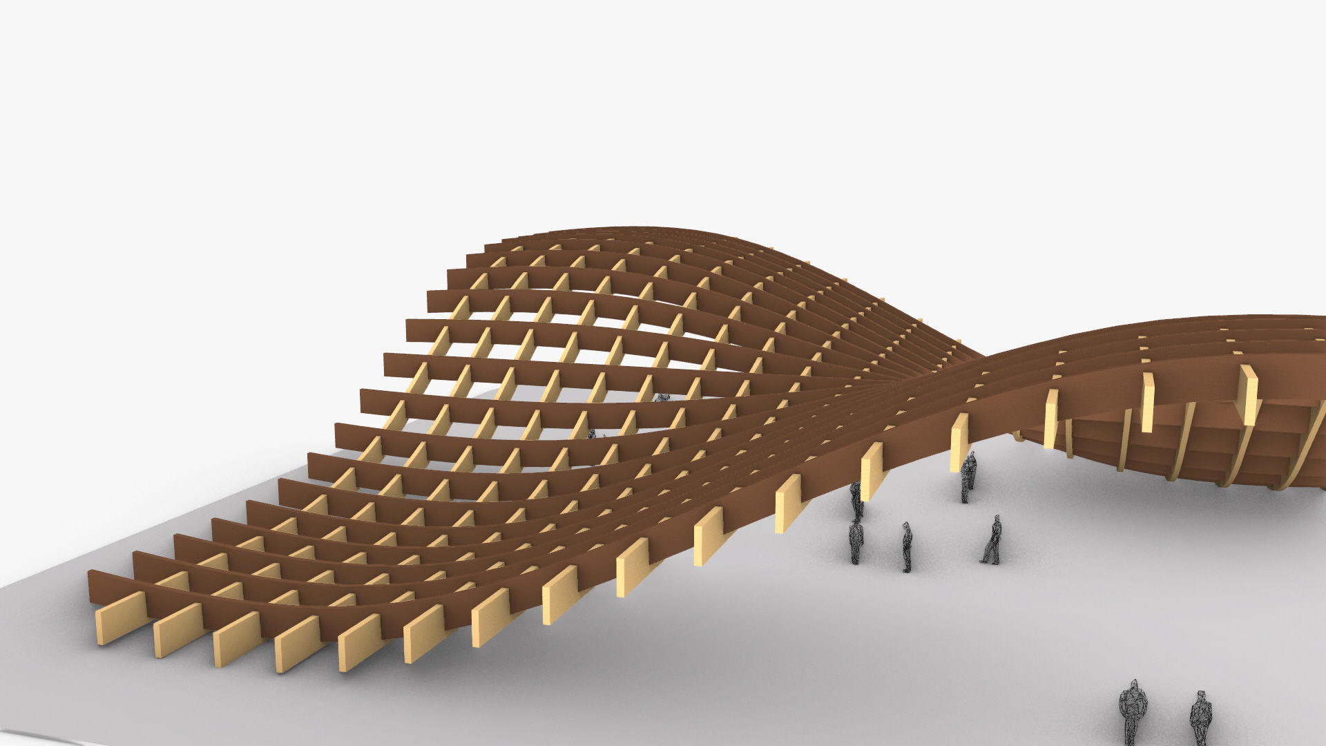 Waffle double Waves Structure 3D model_14