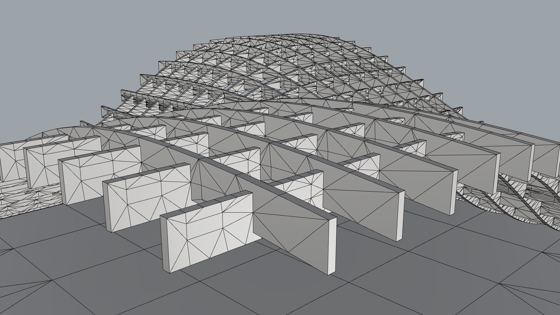 Waffle double Waves Structure 3D model_45