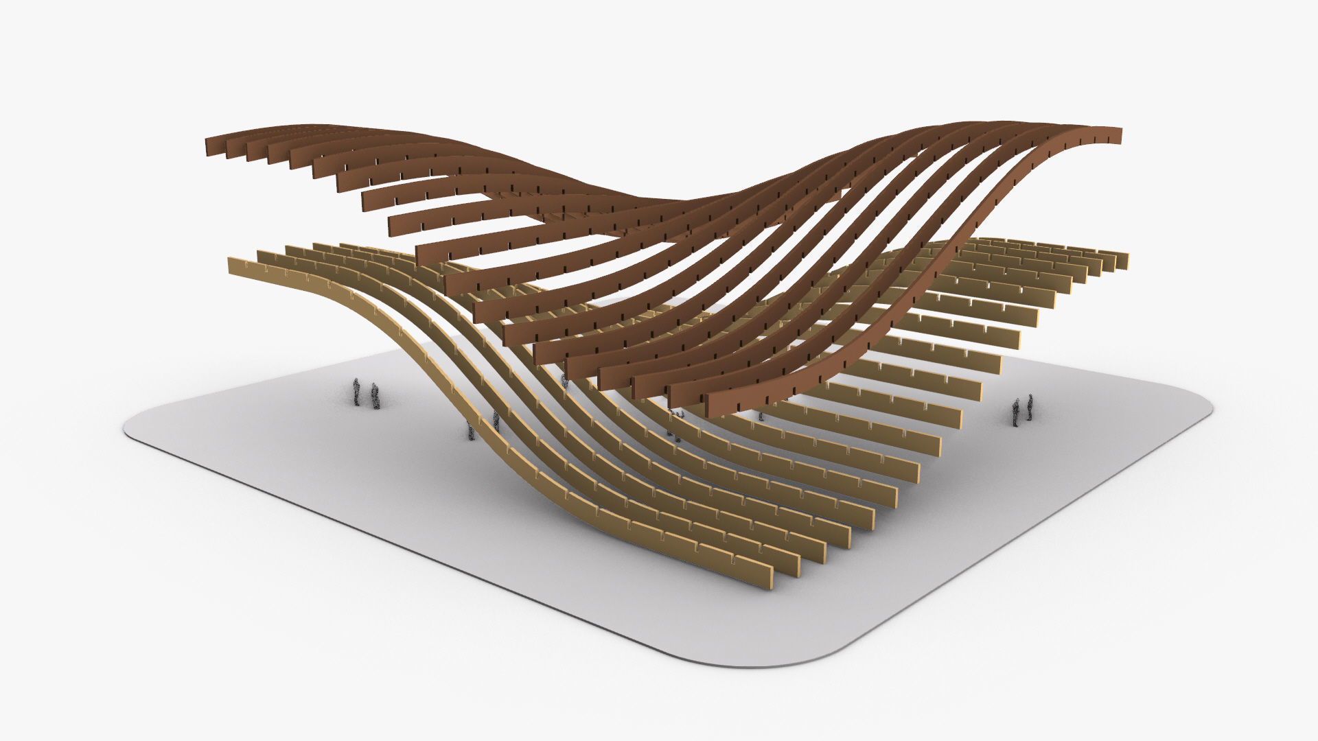 Waffle double Waves Structure 3D model_23