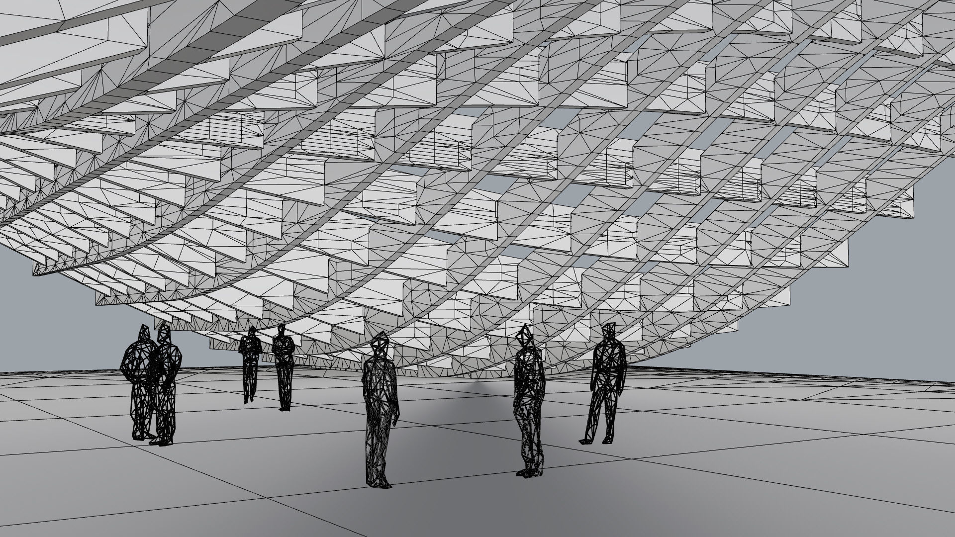 Waffle double Waves Structure 3D model_42