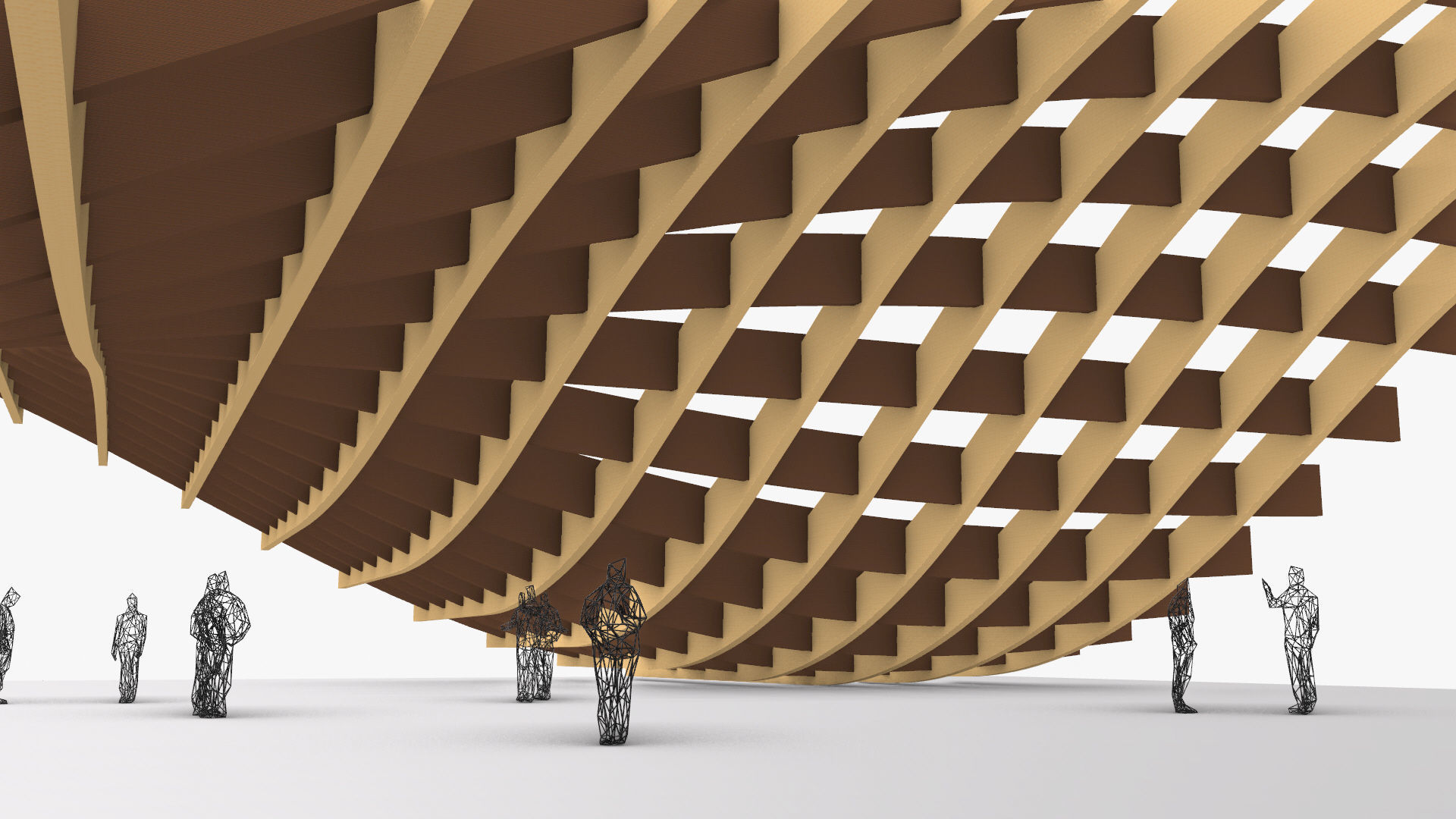 Waffle double Waves Structure 3D model_16