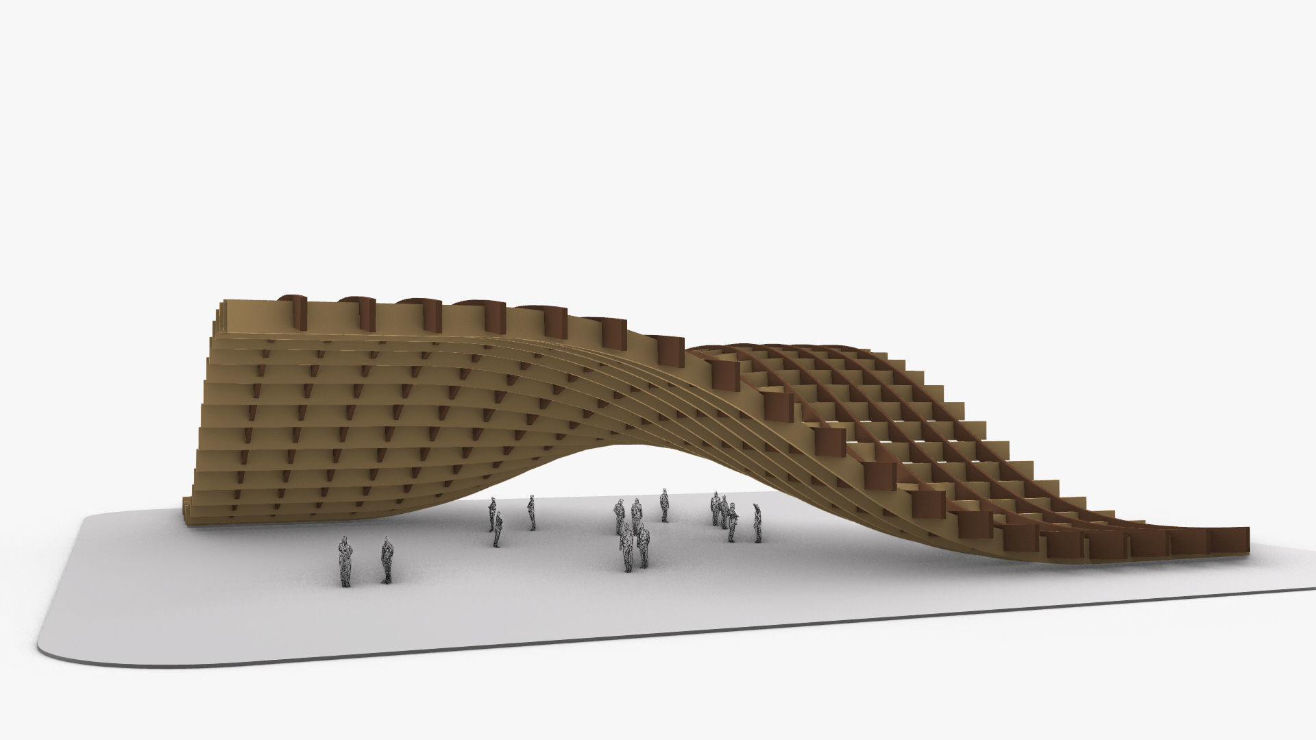 Waffle double Waves Structure 3D model_9