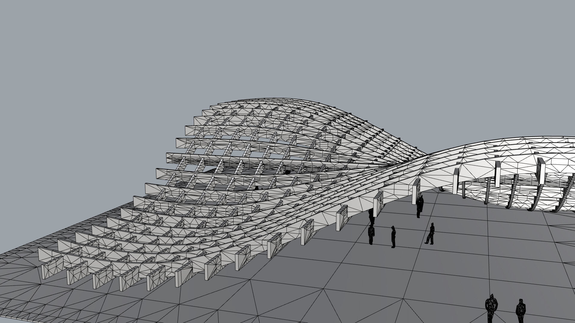 Waffle double Waves Structure 3D model_39