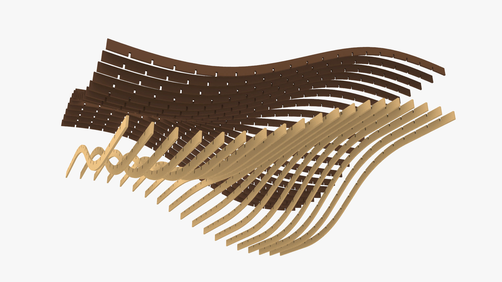 Waffle double Waves Structure 3D model_25