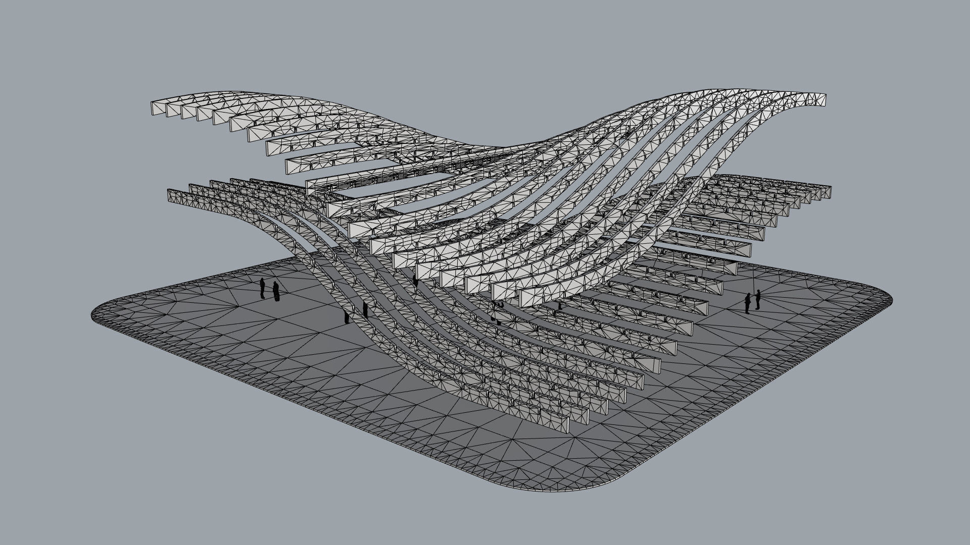 Waffle double Waves Structure 3D model_48