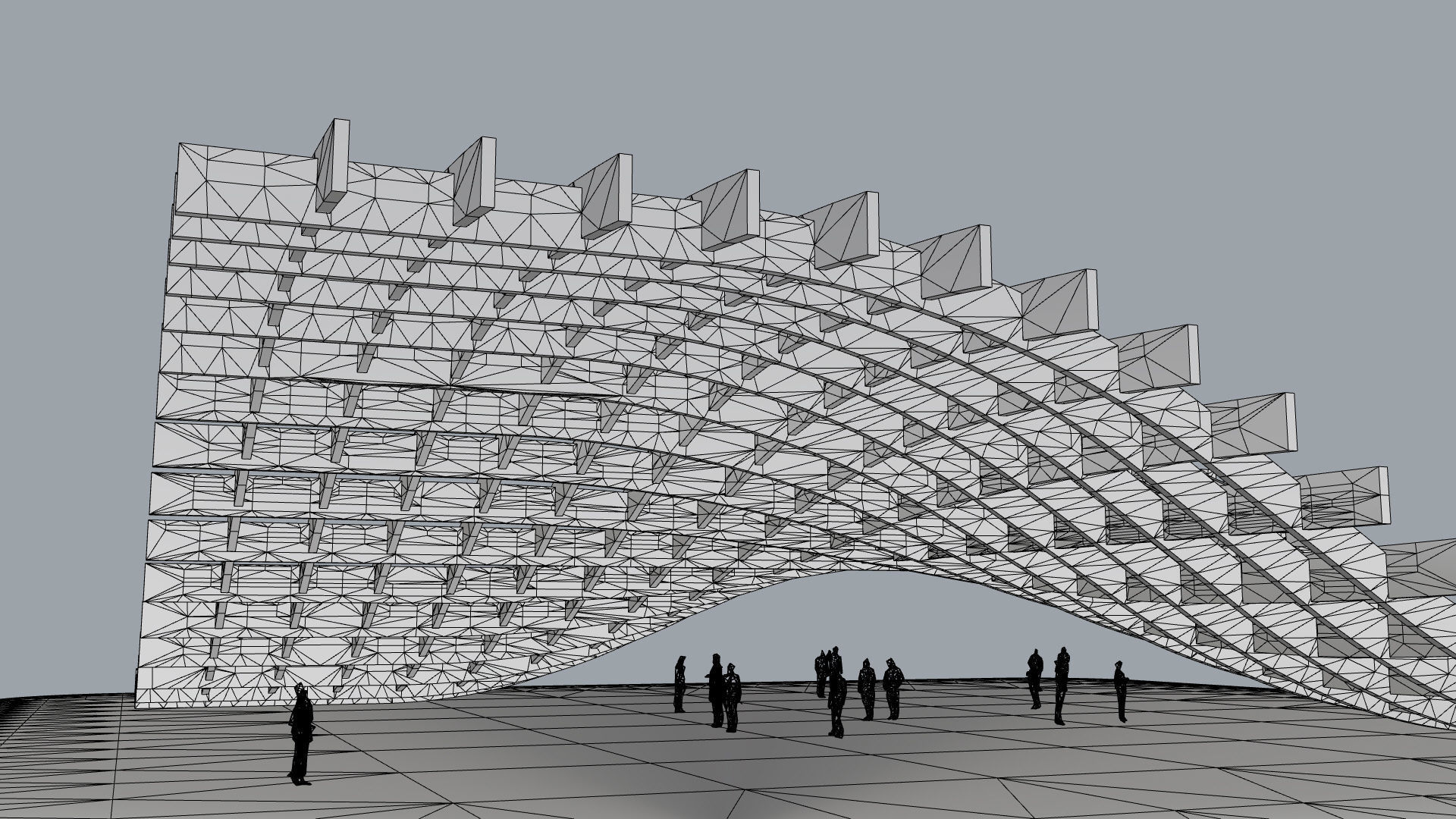 Waffle double Waves Structure 3D model_36