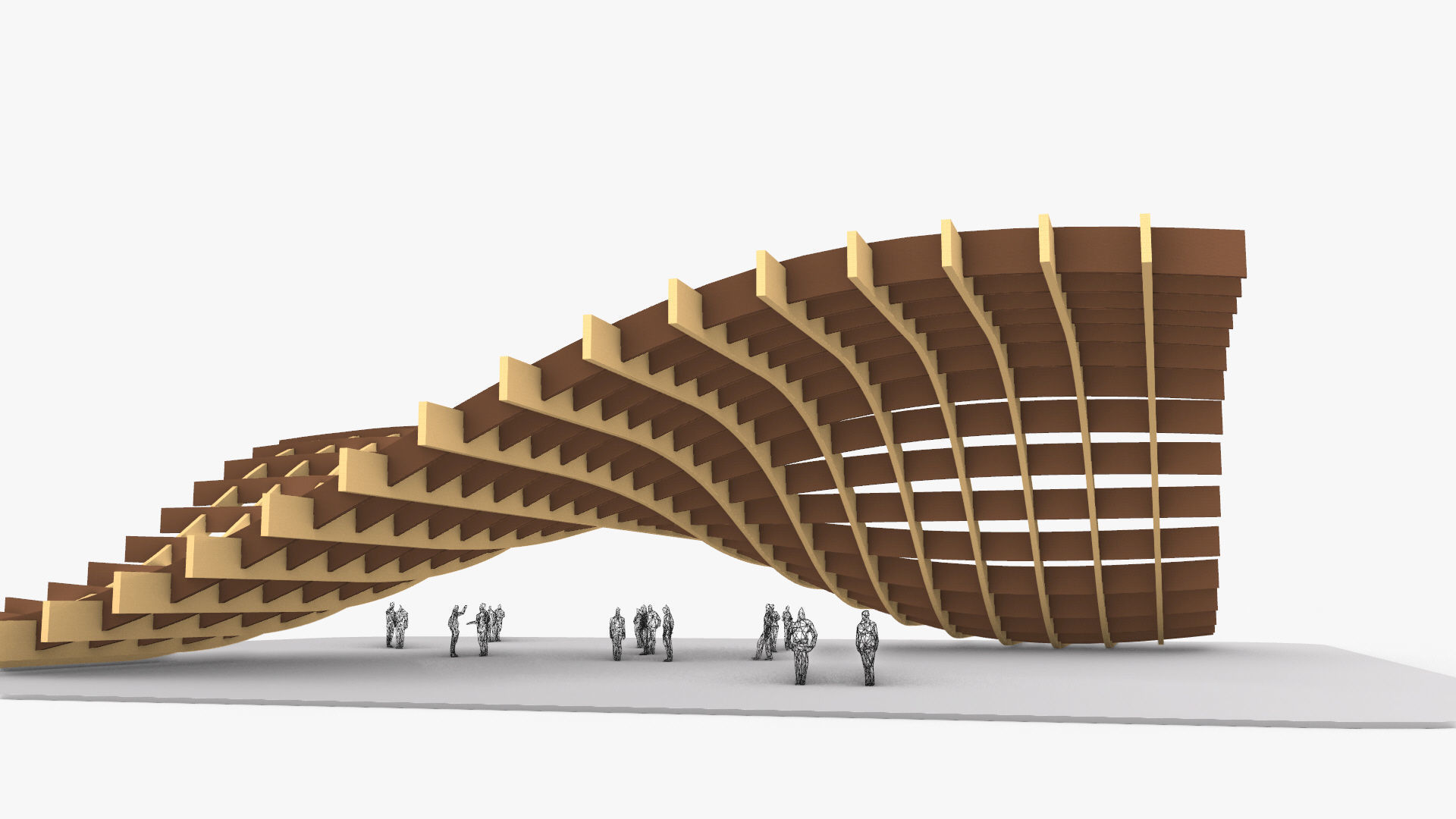 Waffle double Waves Structure 3D model_10