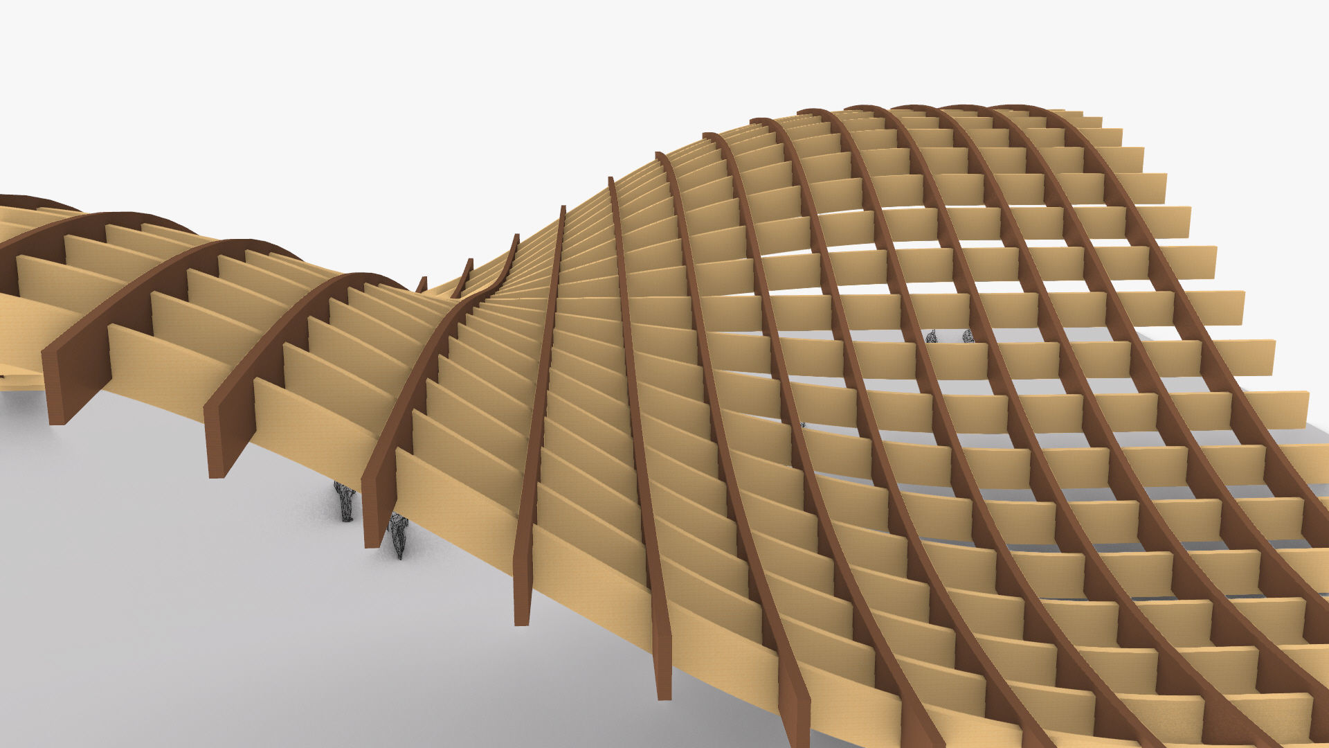 Waffle double Waves Structure 3D model_21