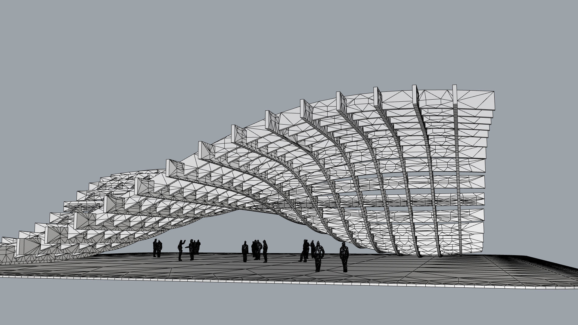 Waffle double Waves Structure 3D model_35