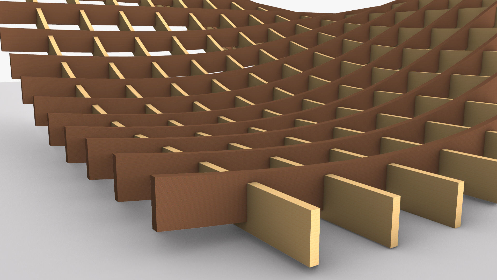 Waffle double Waves Structure 3D model_19