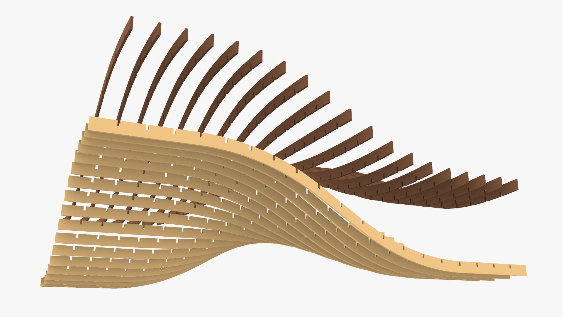 Waffle double Waves Structure 3D model_26