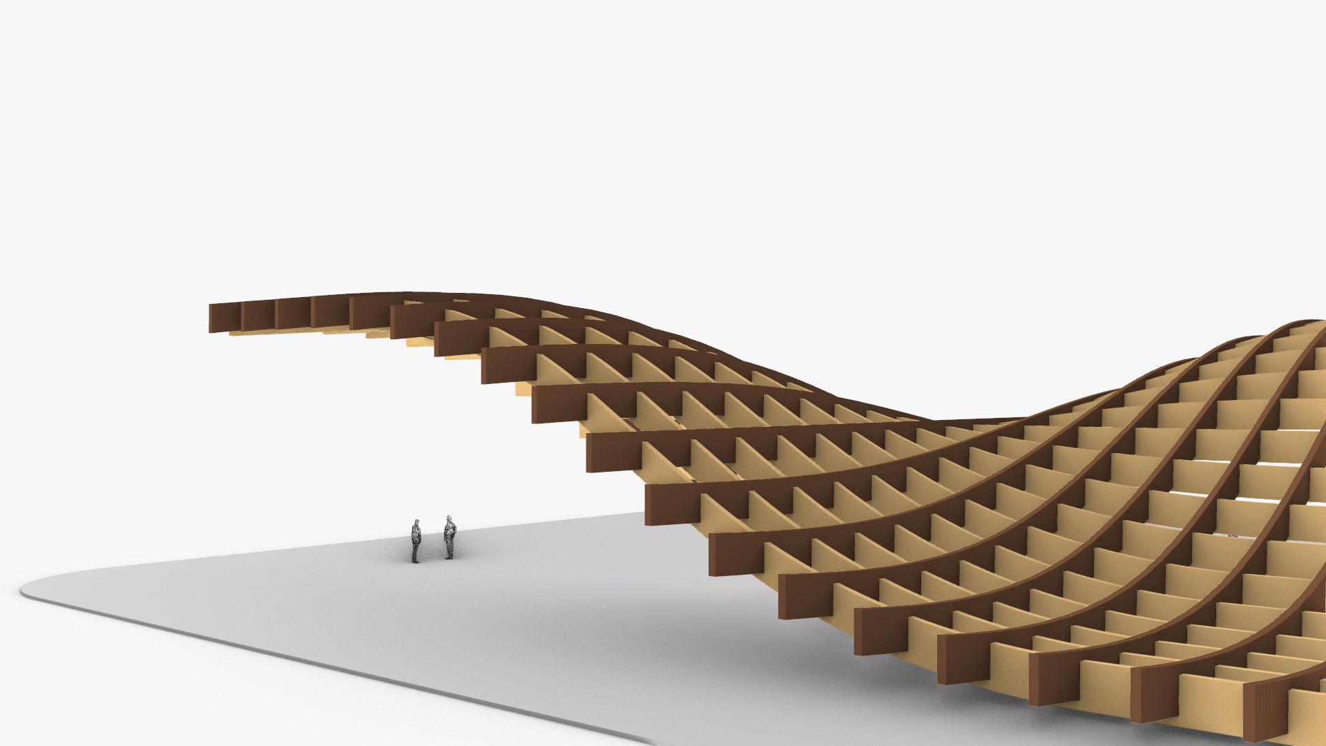 Waffle double Waves Structure 3D model_12