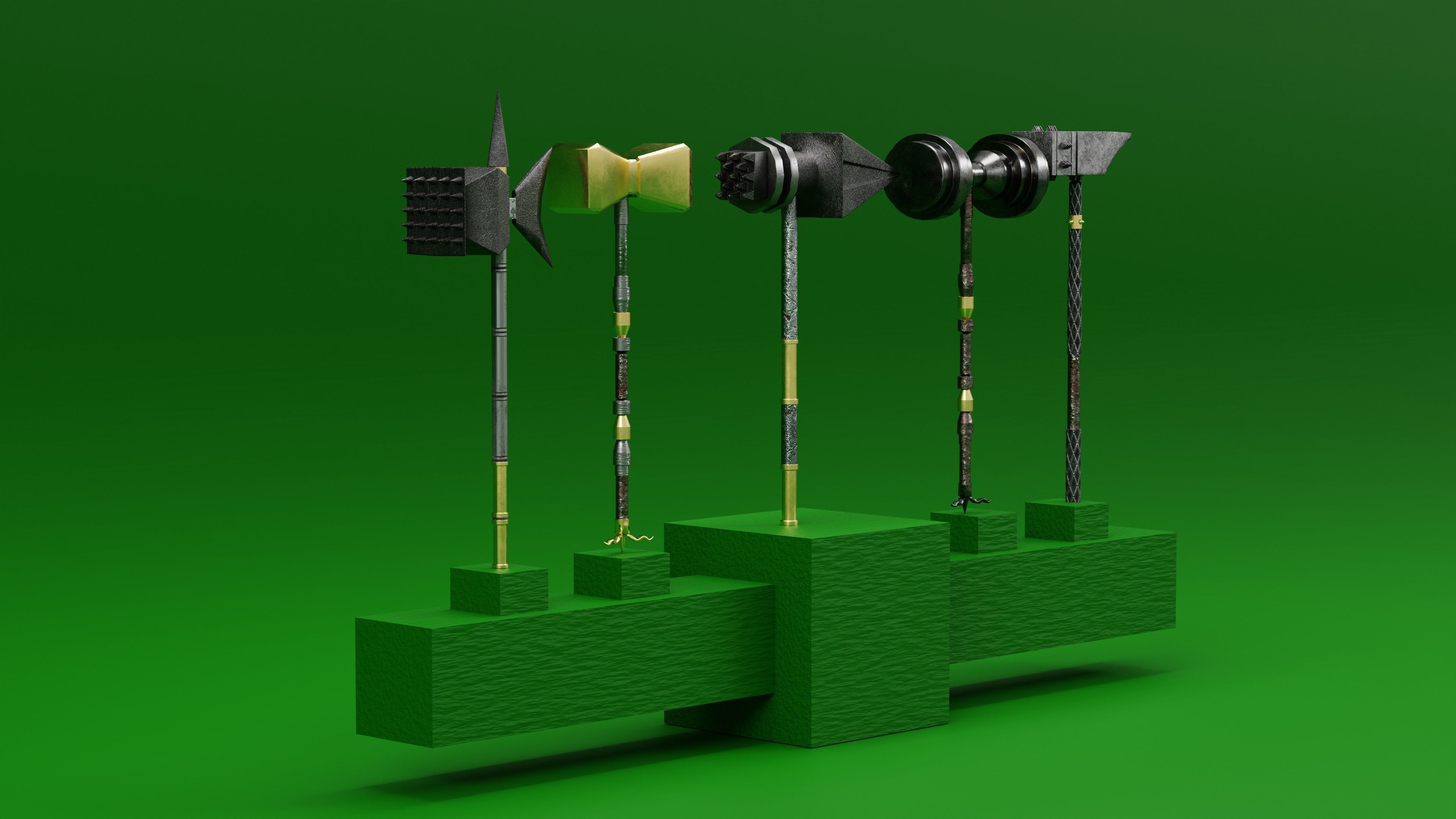 Hammer Low-poly 3D model_1