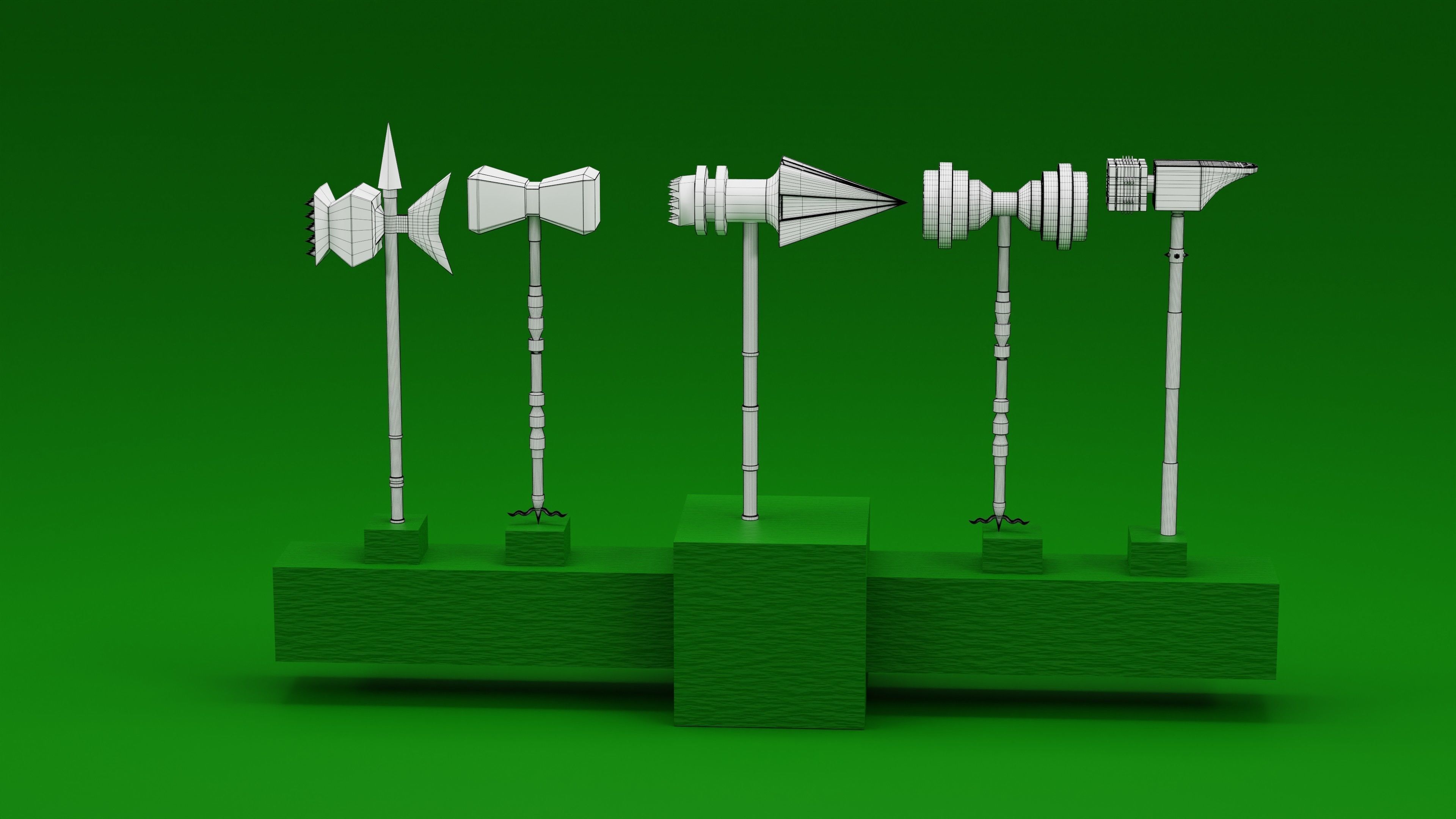 Hammer Low-poly 3D model_3