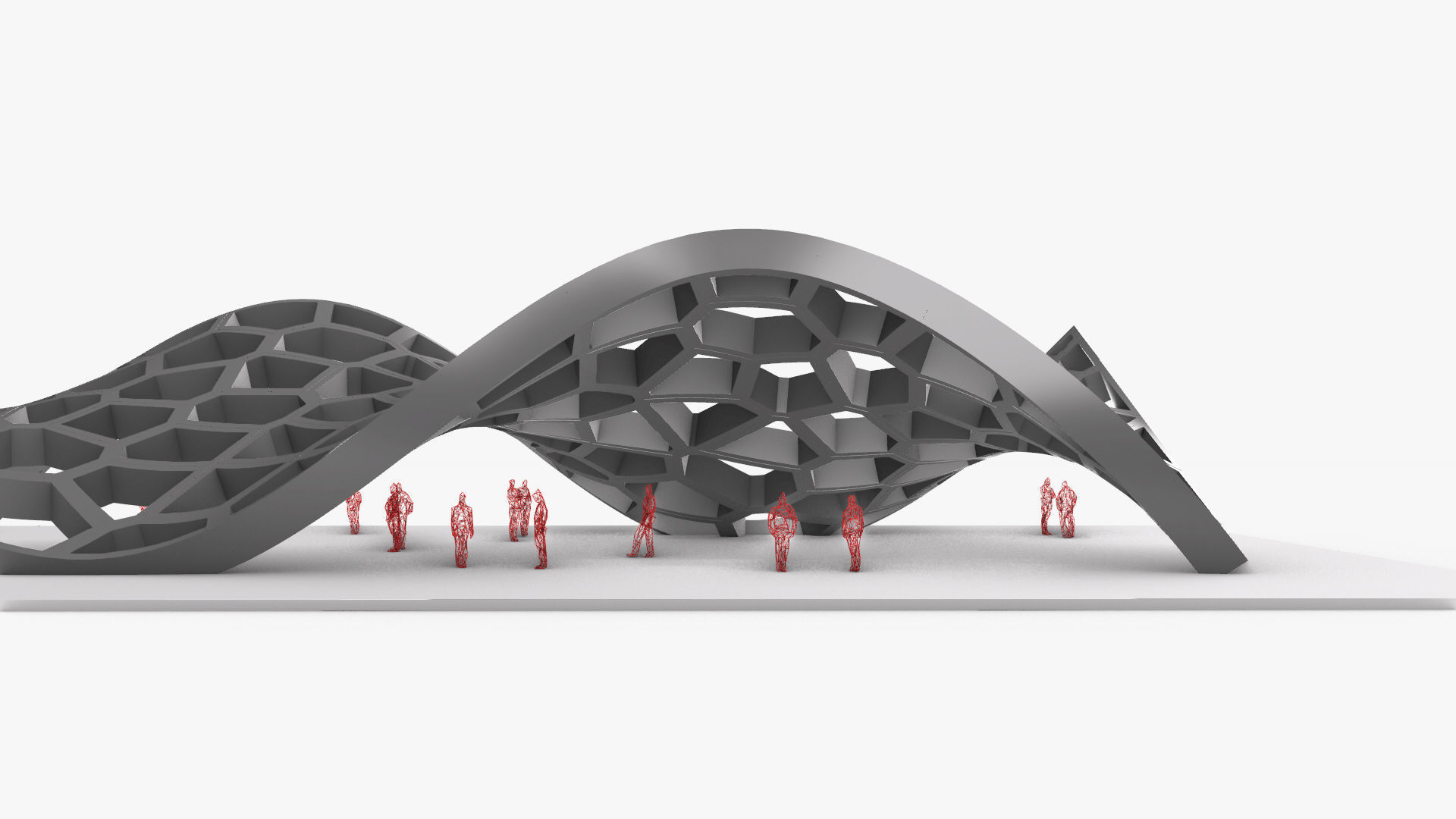 Wavy Cells Structure 3D model_3