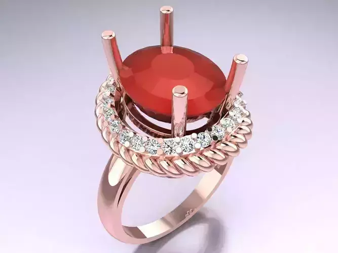 Oval Stone Ring - Womens Rings - GN248