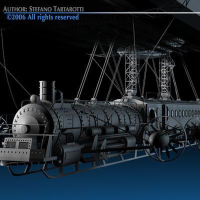 J Verne flying train 3D model_1