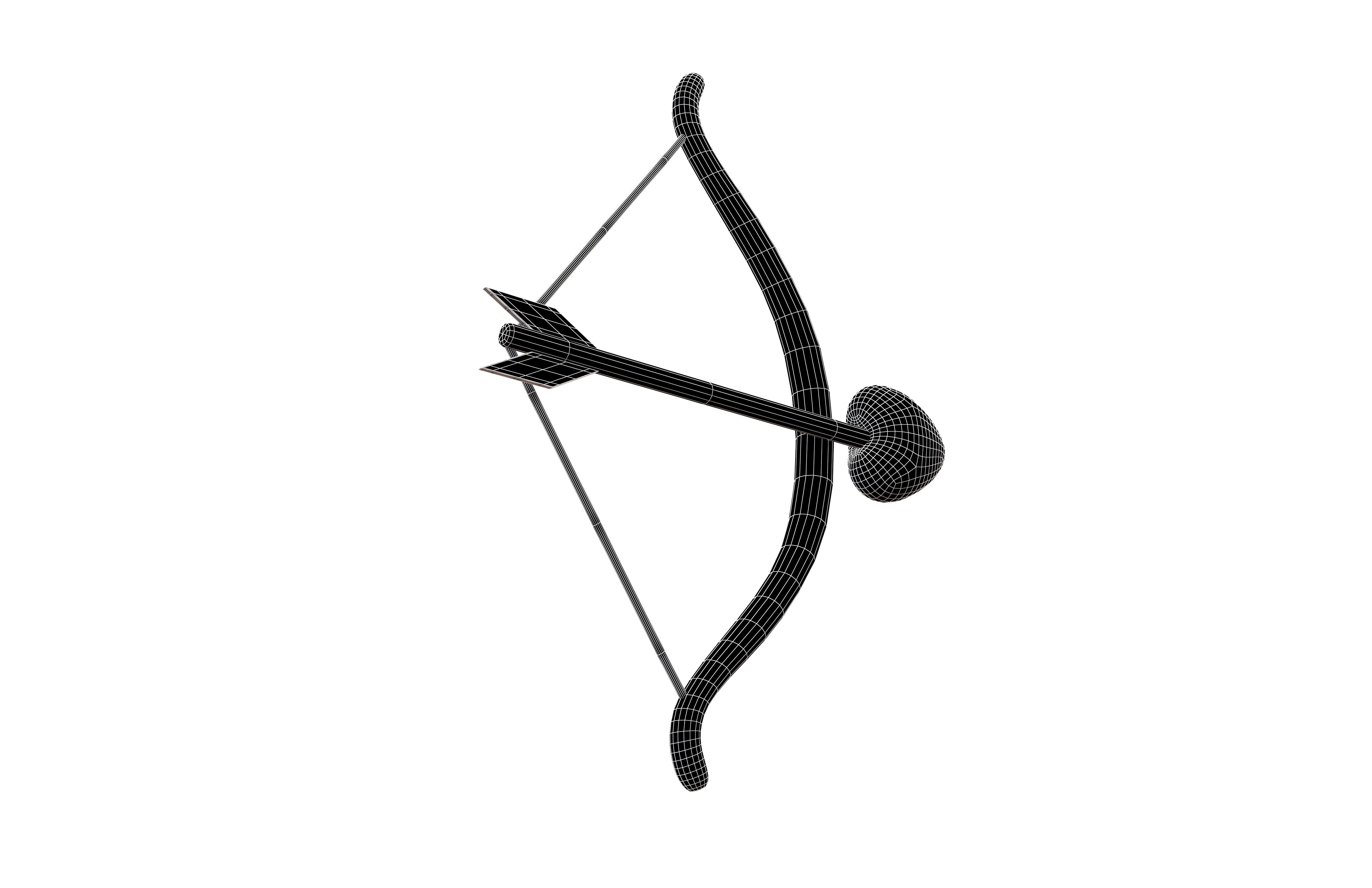 Cartoon Cupid Bow v1 004 Low-poly 3D model_7