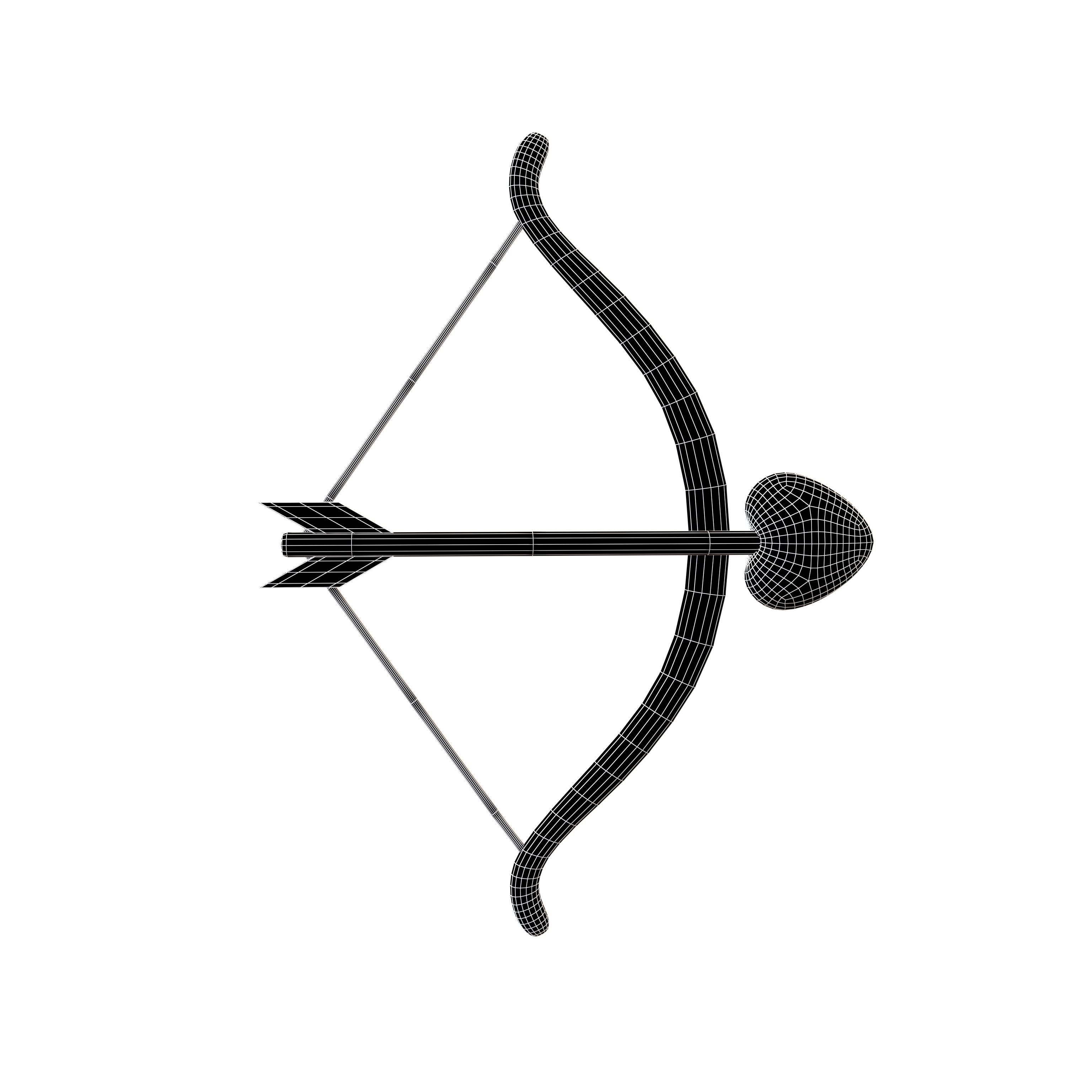 Cartoon Cupid Bow v1 004 Low-poly 3D model_4