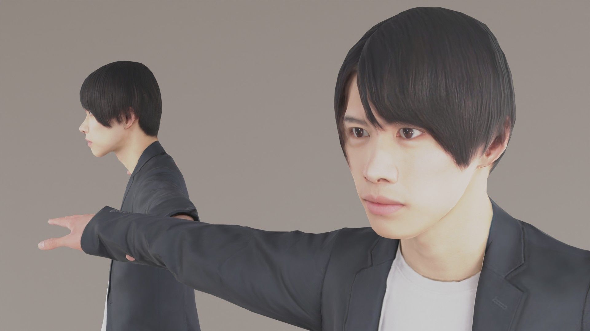 Asian Man Animation 3D 141 Kei Low-poly 3D model_4