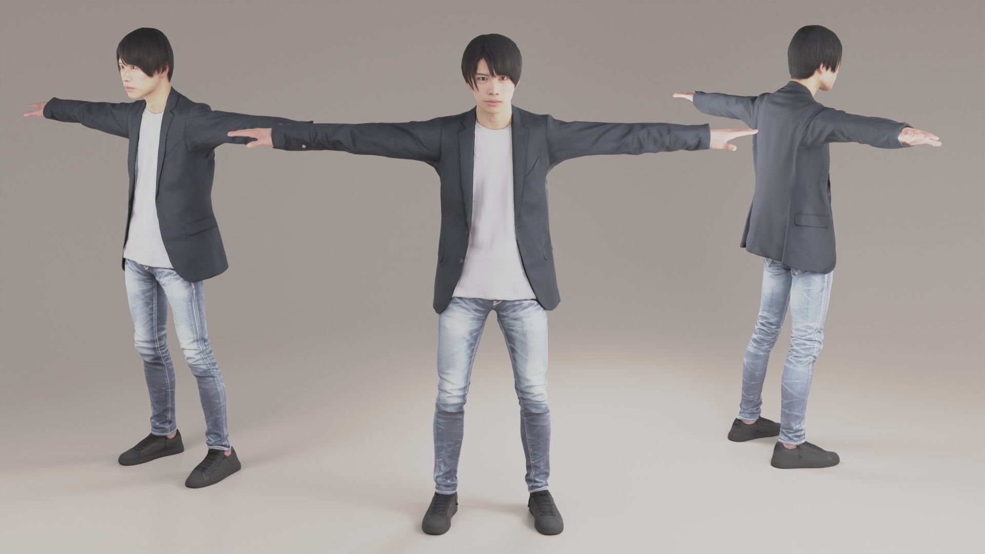 Asian Man Animation 3D 141 Kei Low-poly 3D model_2