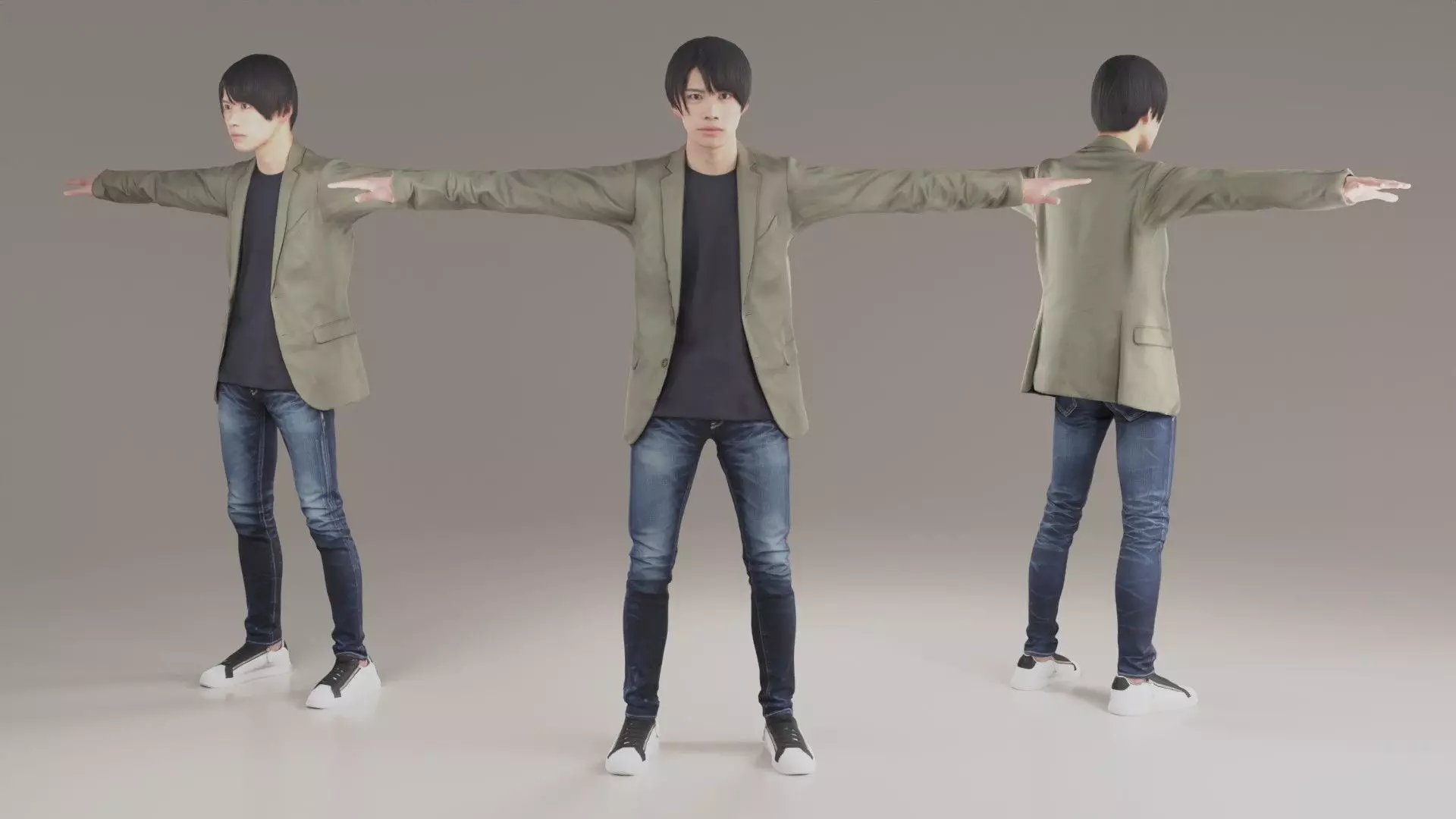 Asian Man Animation 3D 141 Kei Low-poly 3D model_0