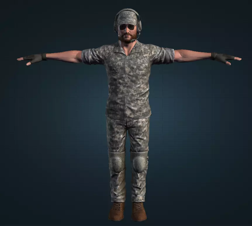 Soldier Low-poly 3D model_0