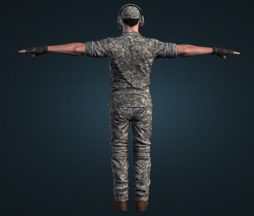 Soldier Low-poly 3D model_1