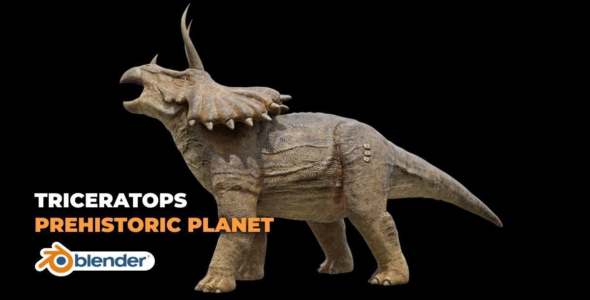 Monster Triceratops - Prehistoric Dinosaurs Low-poly 3D model_7