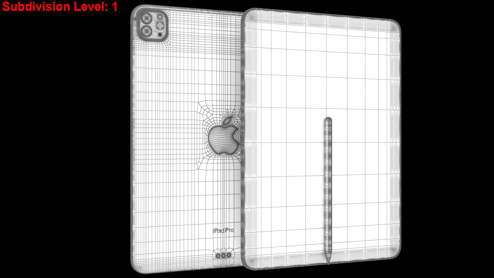 Apple iPad Pro 11 2022 All Colors with Pencil Low-poly 3D model_35