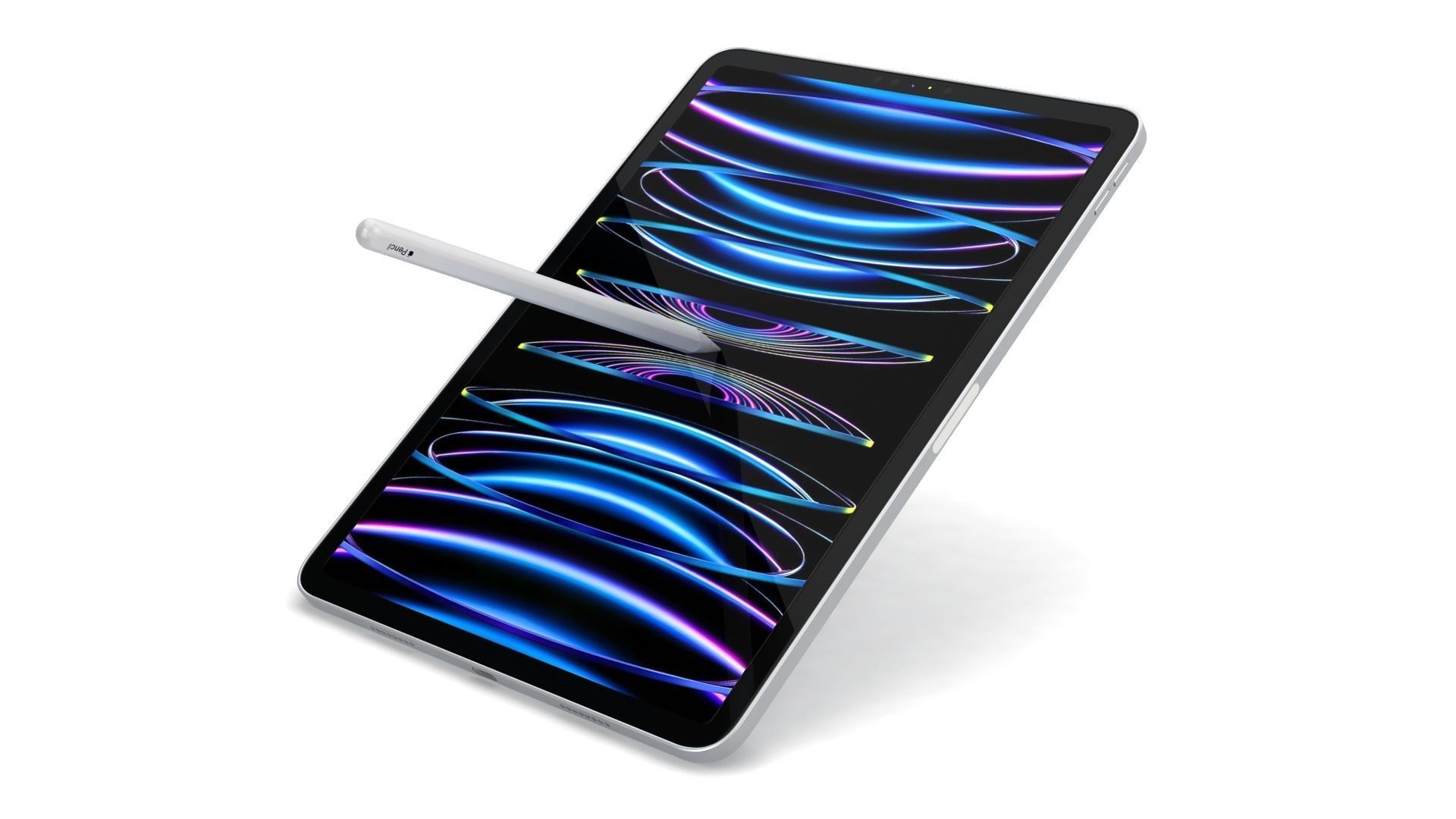 Apple iPad Pro 11 2022 All Colors with Pencil Low-poly 3D model_13