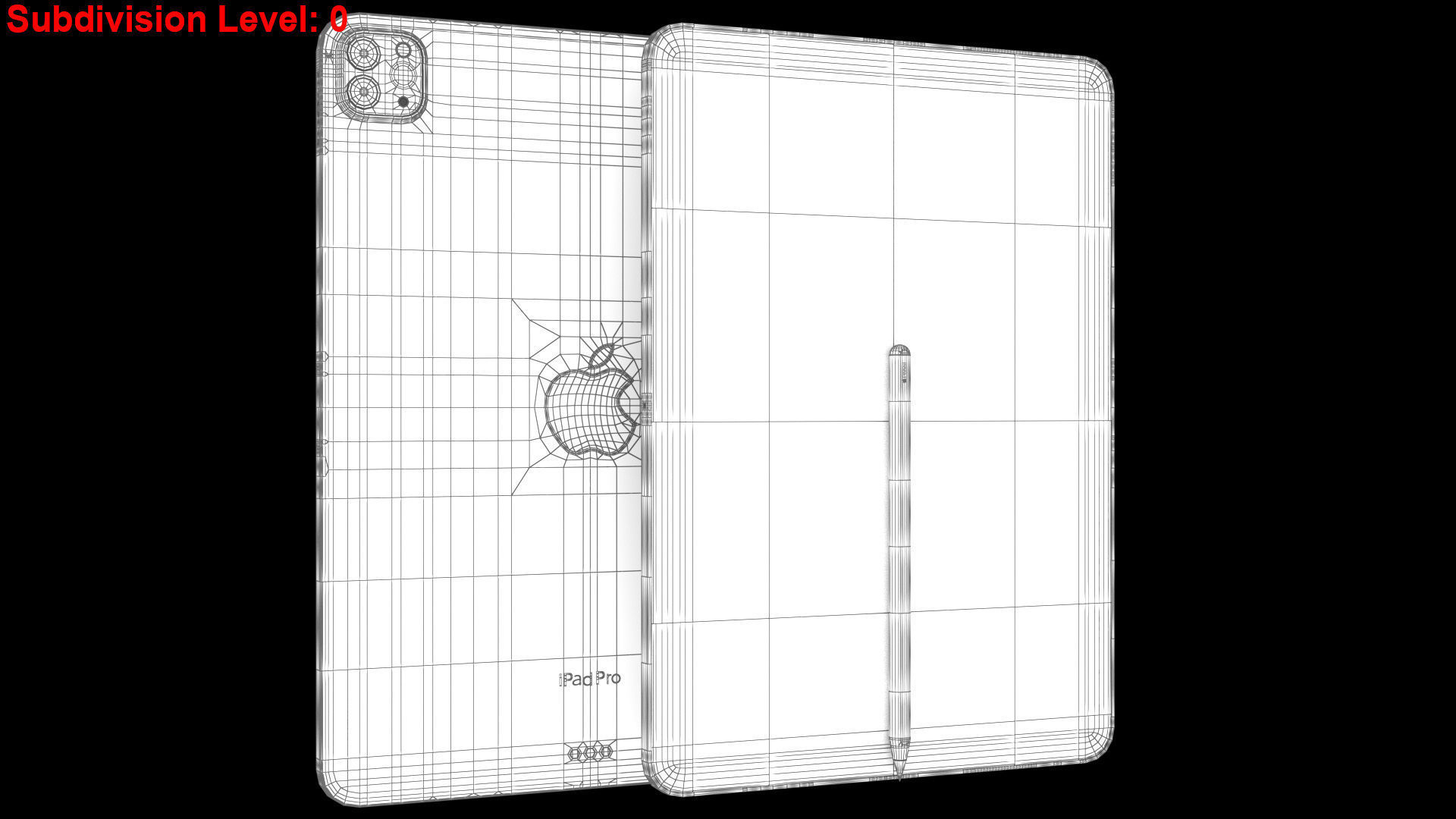 Apple iPad Pro 11 2022 All Colors with Pencil Low-poly 3D model_36