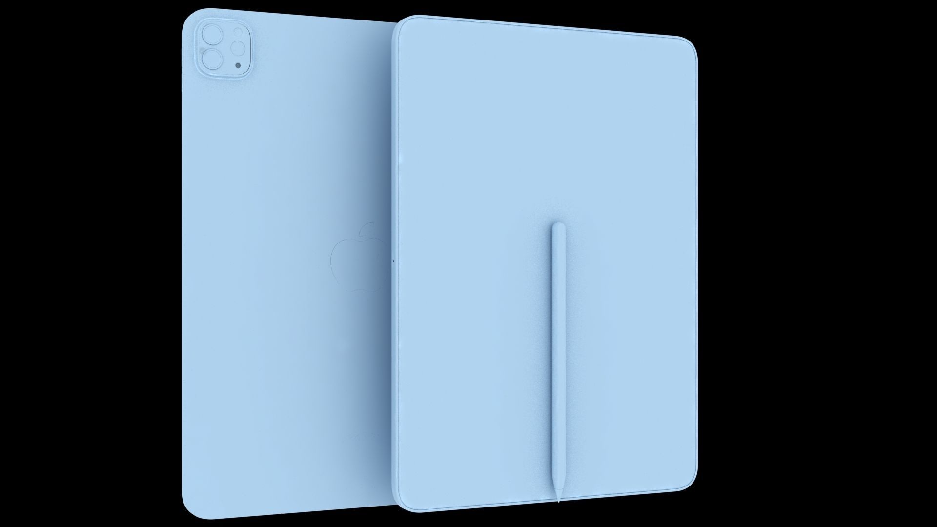 Apple iPad Pro 11 2022 All Colors with Pencil Low-poly 3D model_34