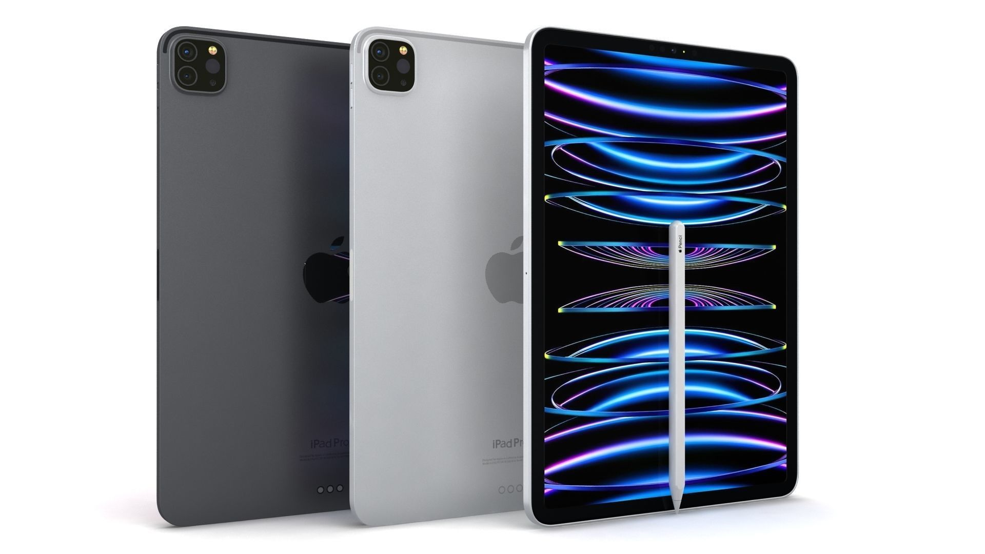 Apple iPad Pro 11 2022 All Colors with Pencil Low-poly 3D model_1