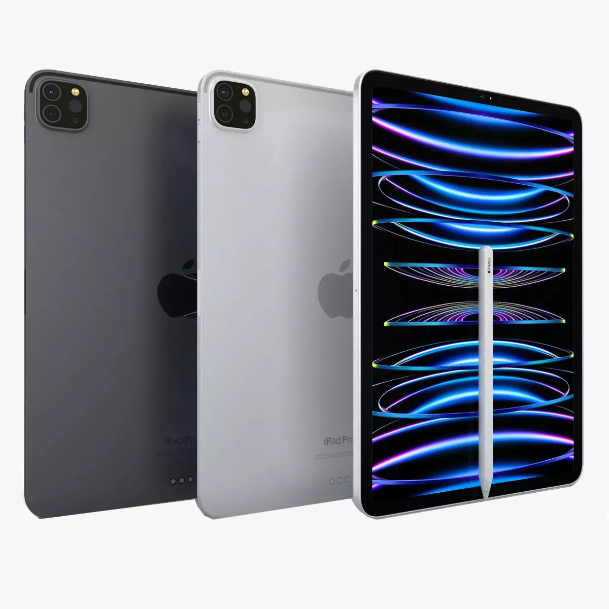Apple iPad Pro 11 2022 All Colors with Pencil Low-poly 3D model_0