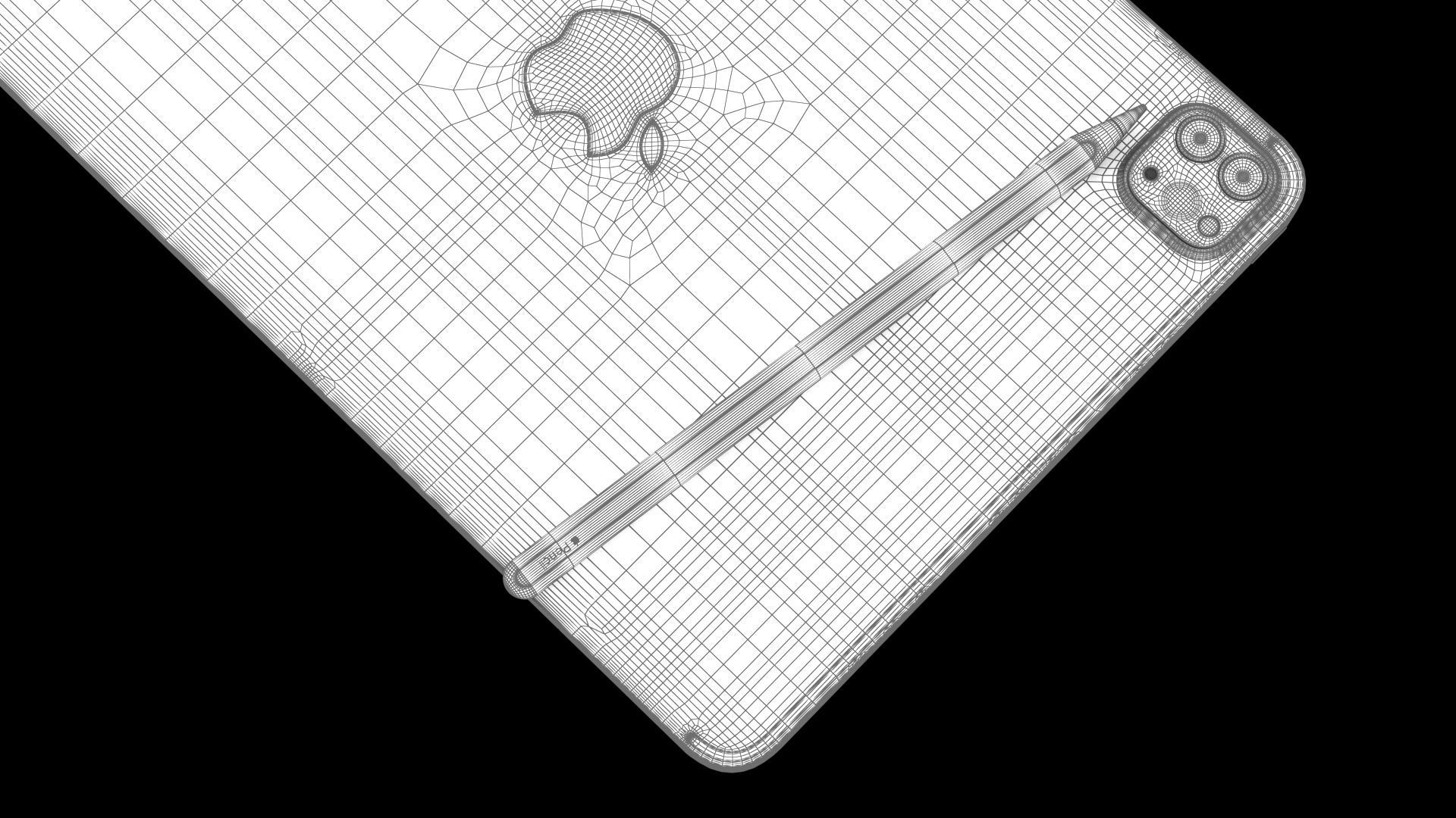 Apple iPad Pro 11 2022 All Colors with Pencil Low-poly 3D model_37