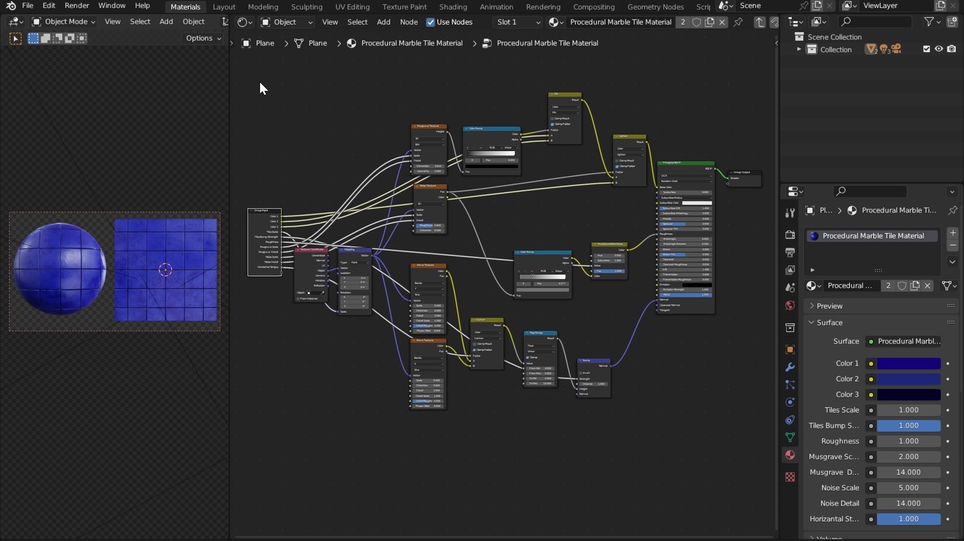 Procedural Marble Tile Material Texture_6