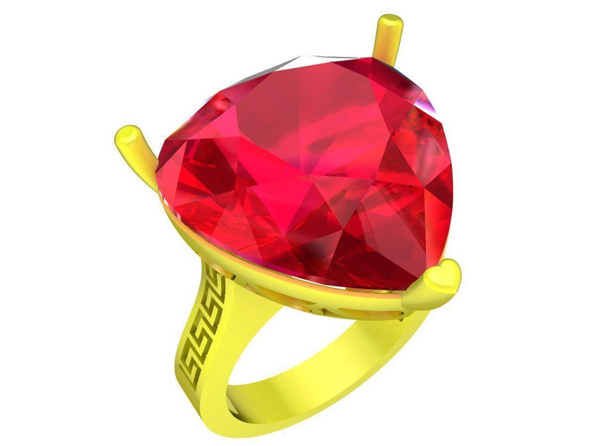 7281 Pear Diamond Eternity Engagement Ring 3D print model_4