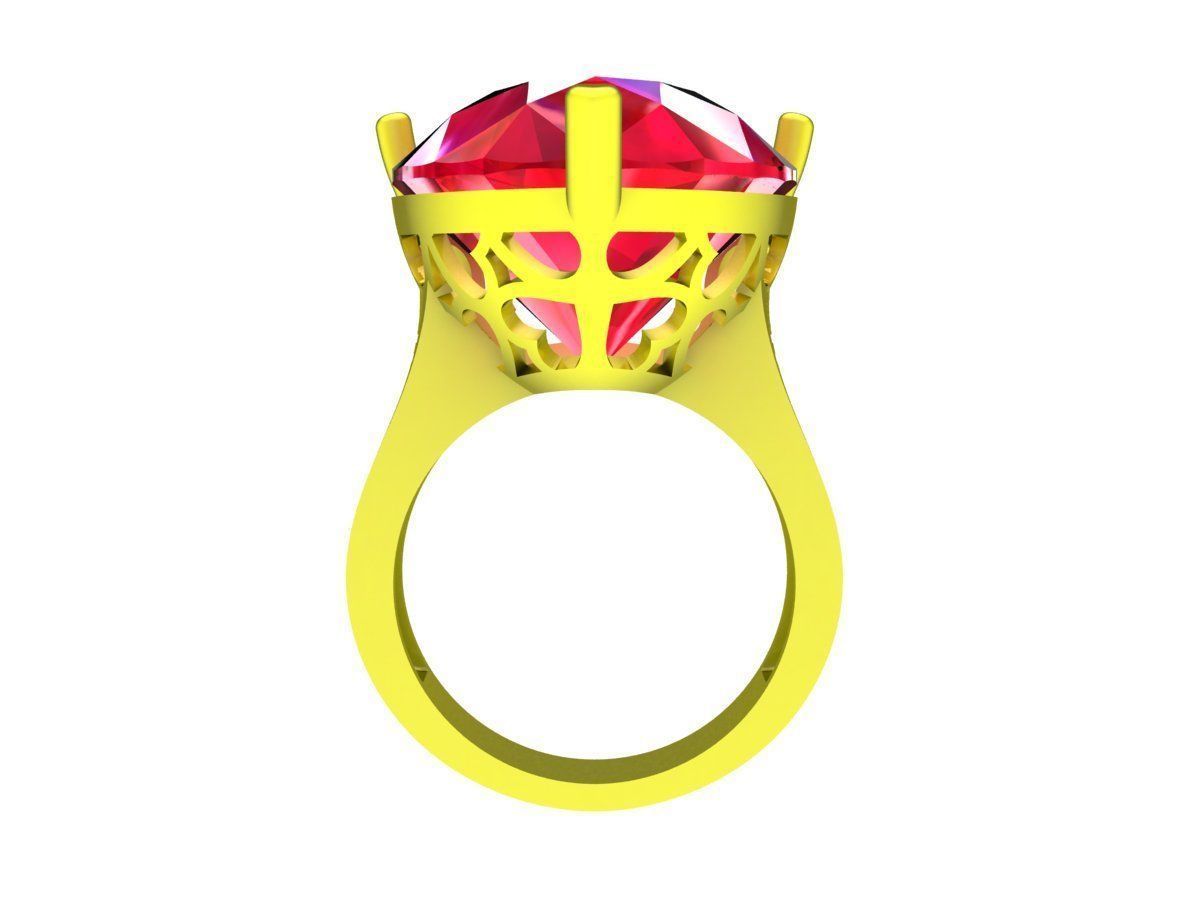 7281 Pear Diamond Eternity Engagement Ring 3D print model_1