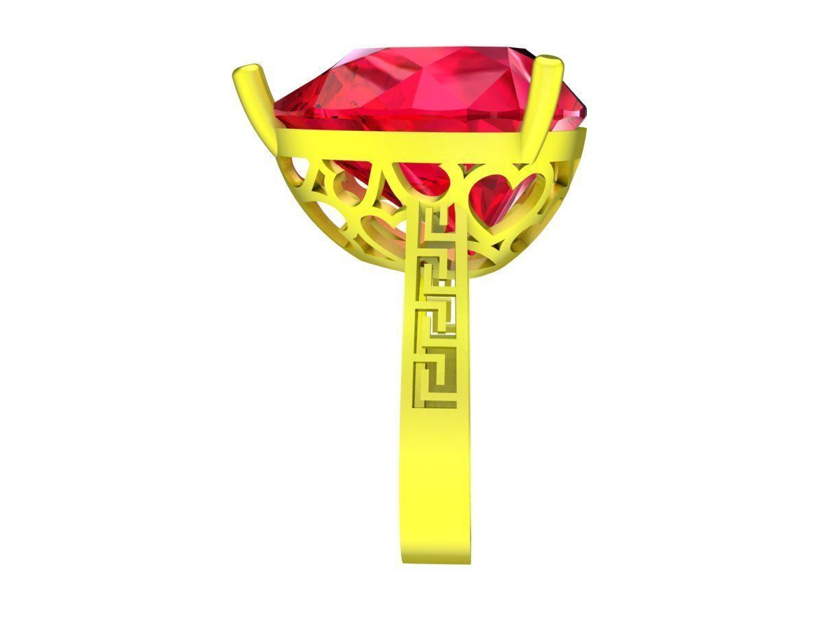 7281 Pear Diamond Eternity Engagement Ring 3D print model_2