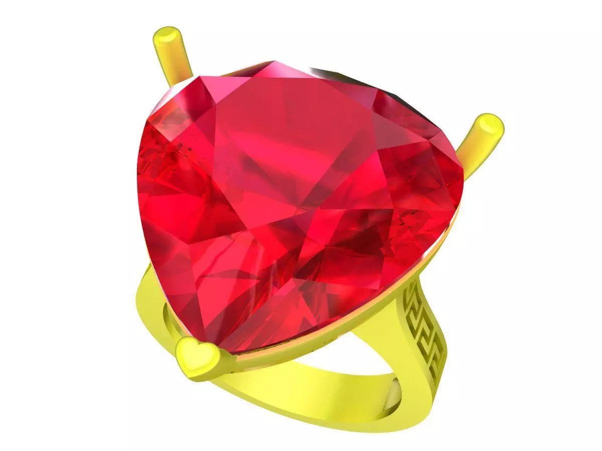 7281 Pear Diamond Eternity Engagement Ring 3D print model_0