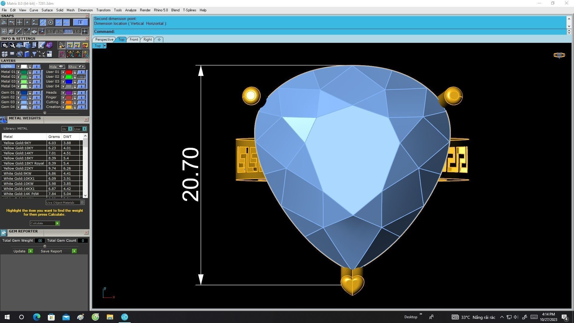7281 Pear Diamond Eternity Engagement Ring 3D print model_6