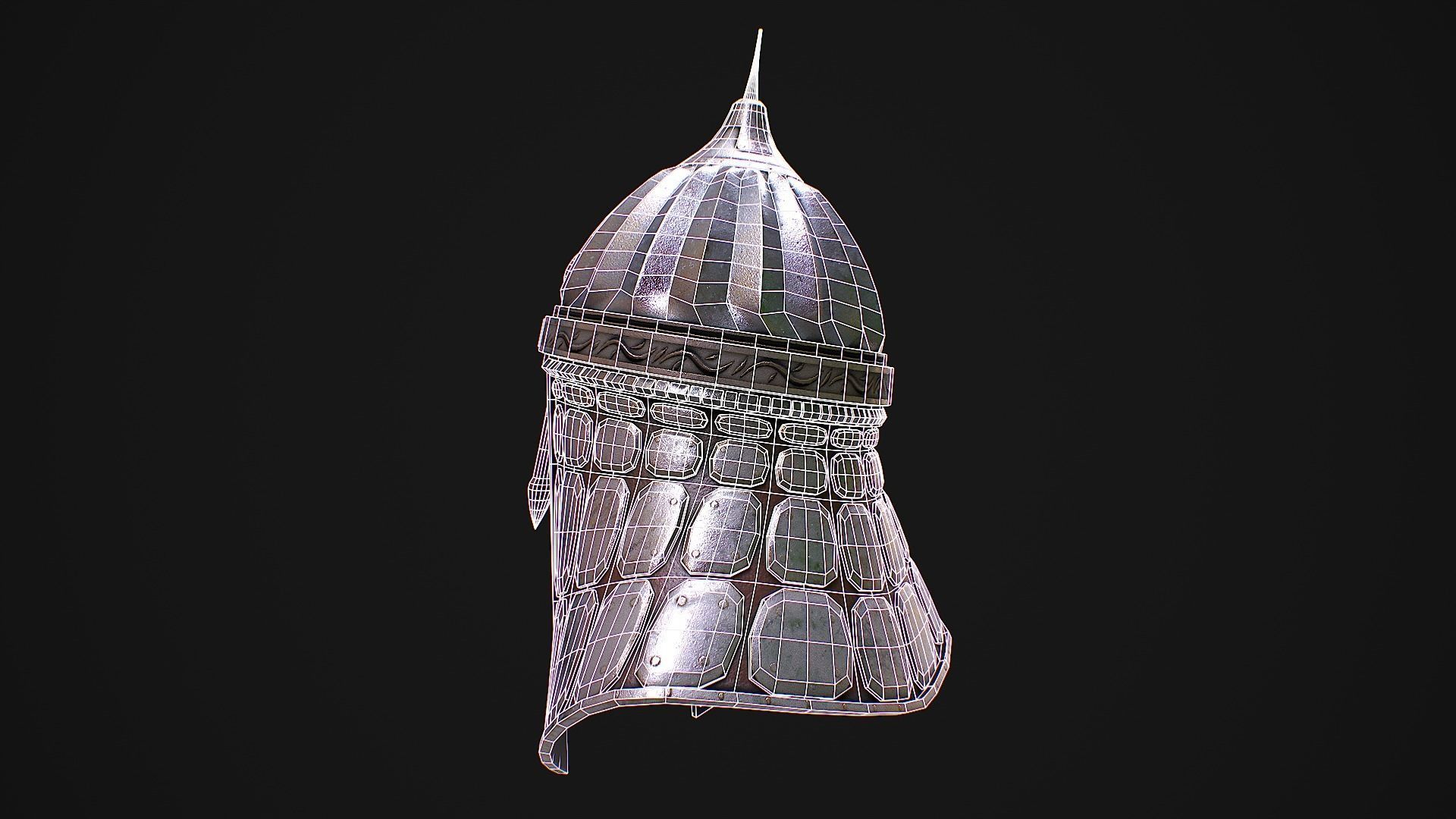 Medieval Helmet 2 3D Model Low-poly 3D model_8